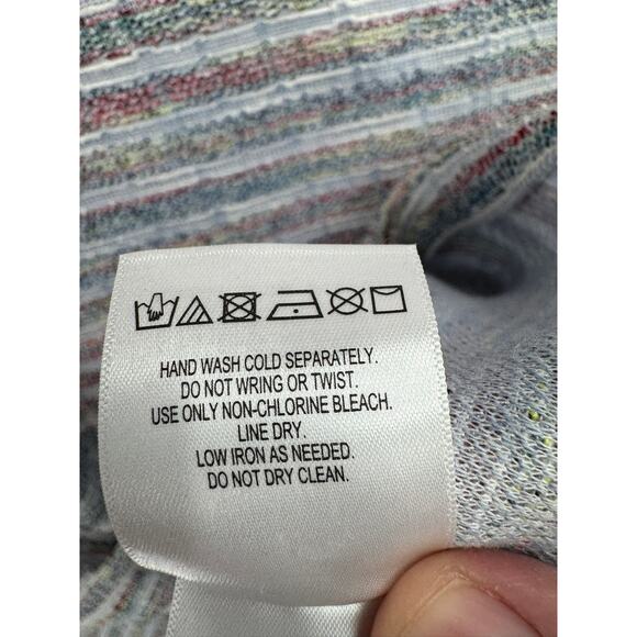 Akemi + Kin Anthropologie Sleeveless Knit Dress Womens L Blue Striped Turtleneck - Picture 8 of 10